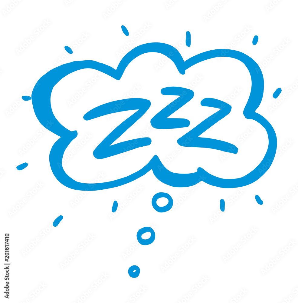 Sleep comic bubble zzz. Sleeping bubble icon. Vector . Stock Vector