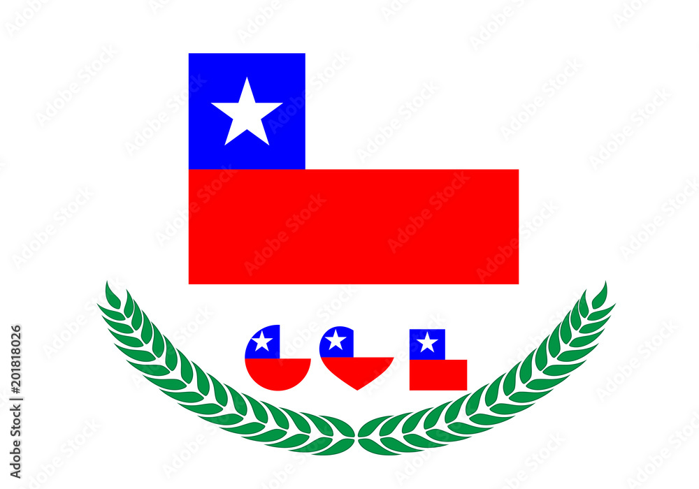 Chile Flag vector illustration. Chile Flag. National Flag of chile on white background