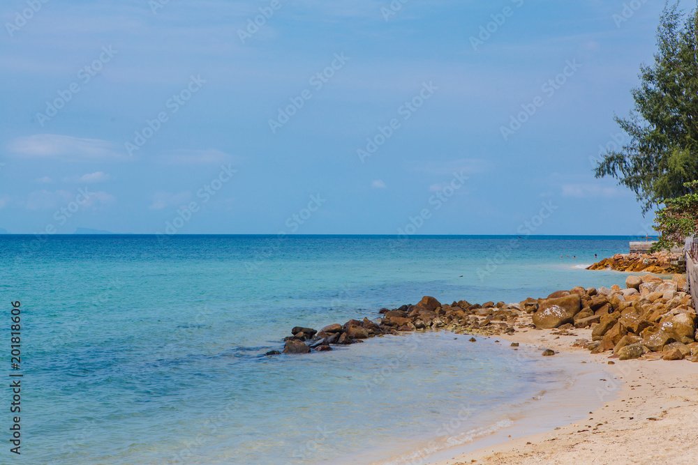 Tropical island with sandy beach