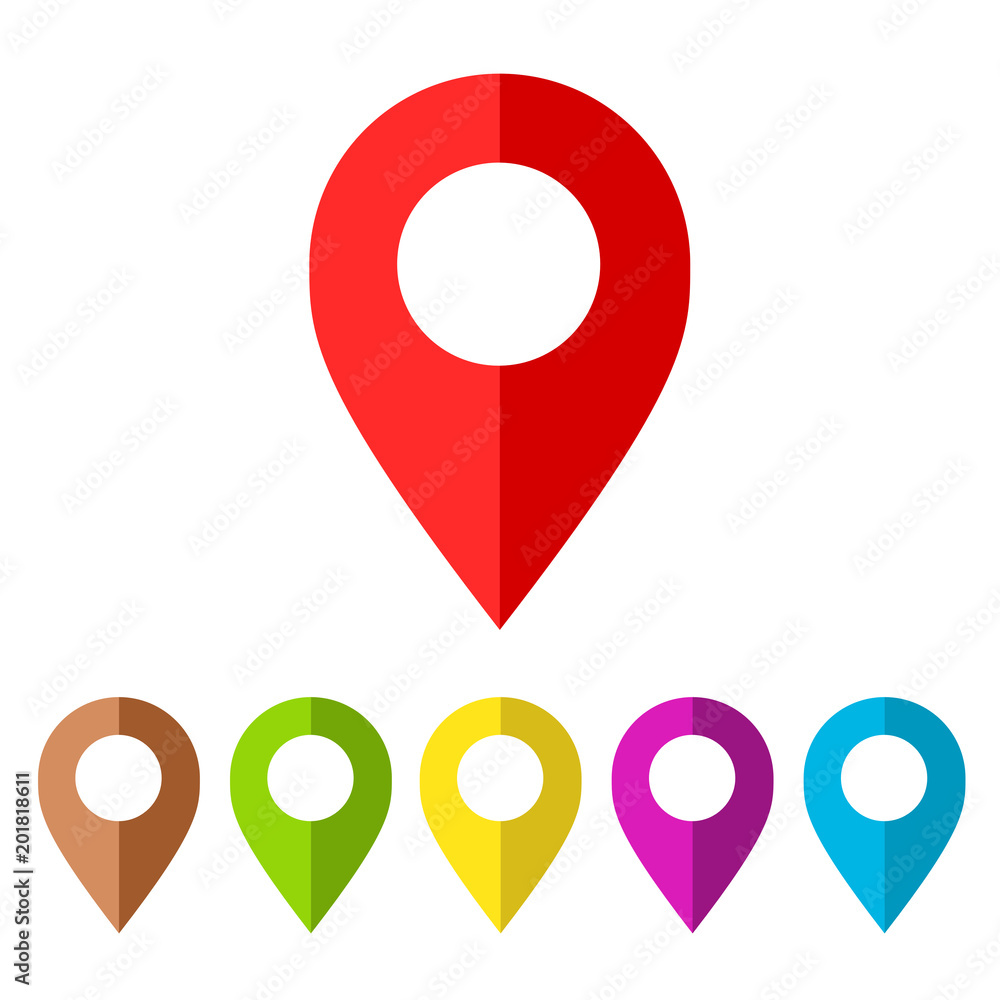 Map pin vector icon isolated on white Map pin vector icon isolated on white