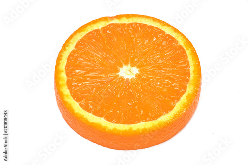 Fresh sliced orange on white background , isolated