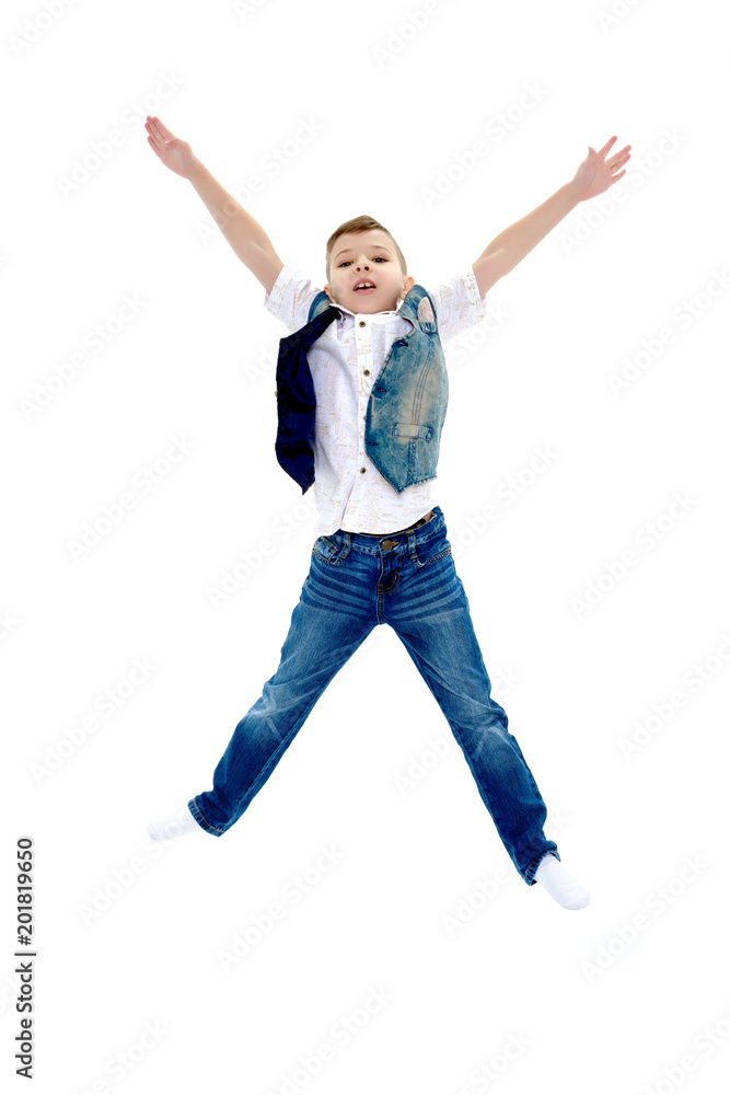 Little boy jumping Little boy jumping