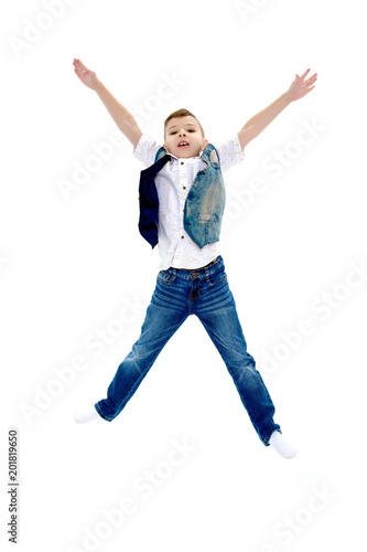 Little boy jumping