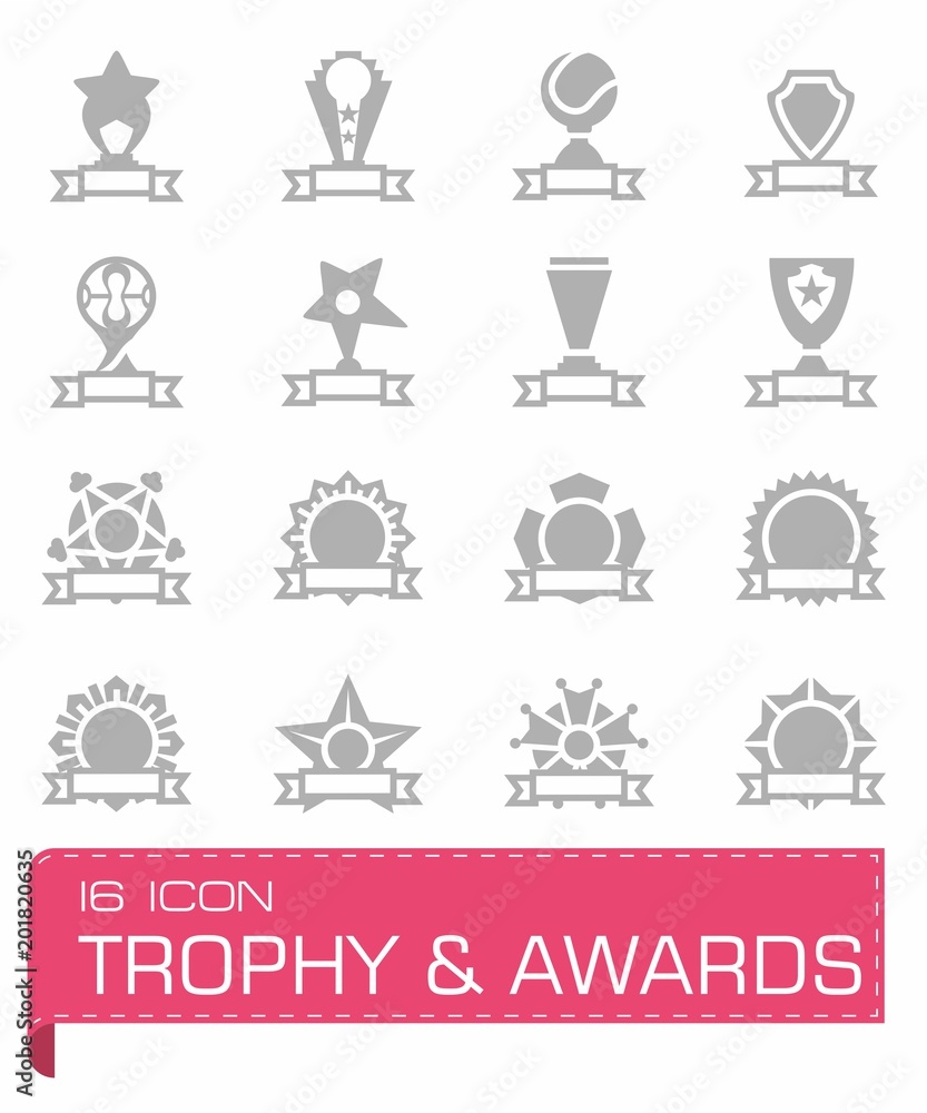 Vector Trophy and Awards icon set
