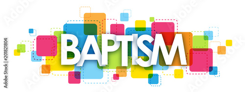 BAPTISM colourful letters icon