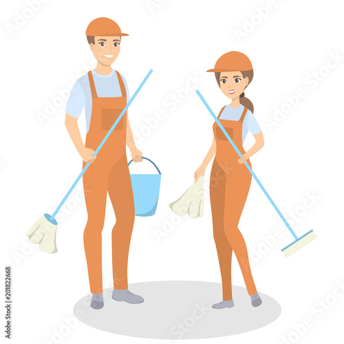 Cleaning service staff.