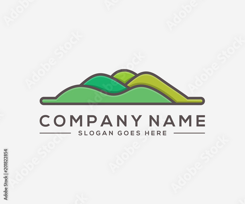 hill logo template - vector illustration