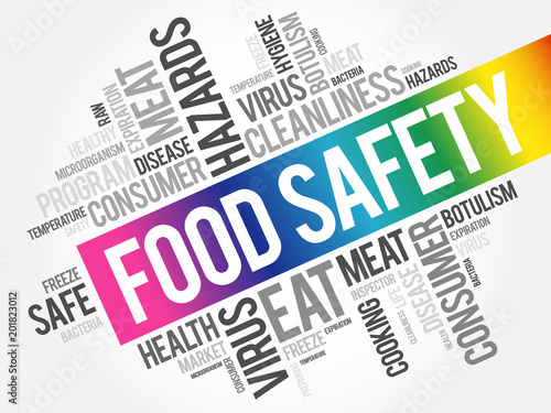 Food Safety word cloud collage, concept background