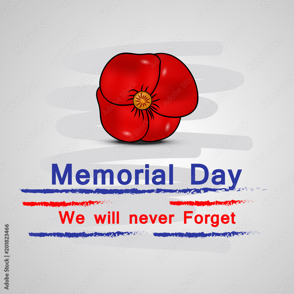 Obraz Illustration of USA Memorial Day background