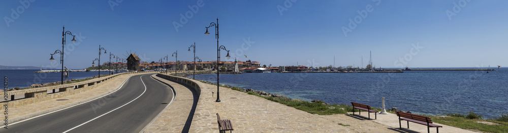 Panoramic view to the town of Nessebar, Bulgaria