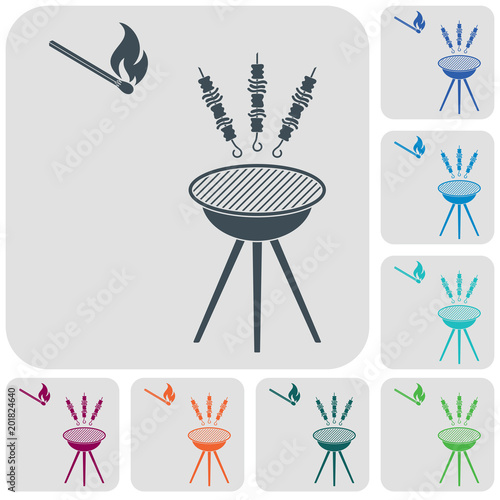 Grilled kebab icon