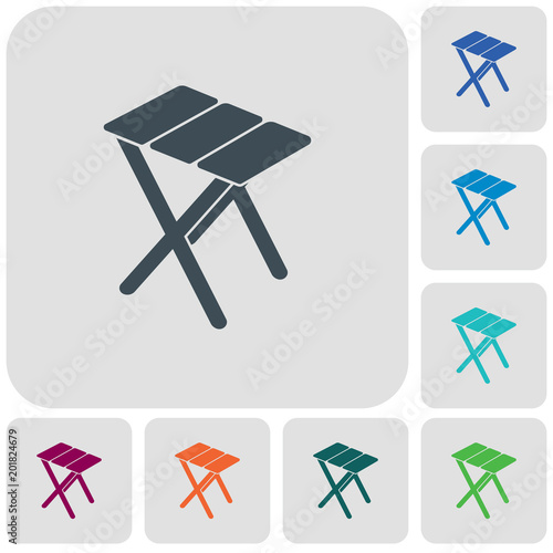 Camping stool icon