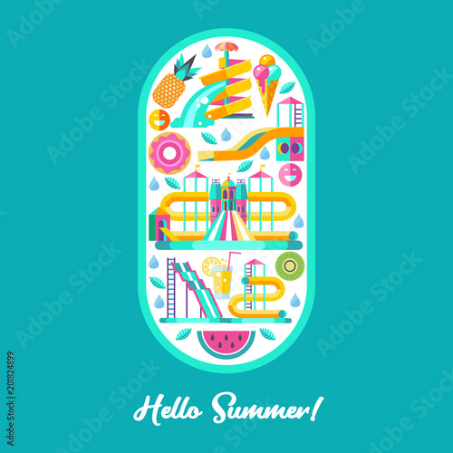 Hello summer. Vector illustration.