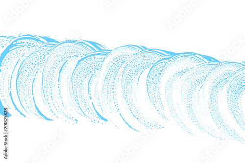 Natural soap texture. Amusing light blue foam trace background. Artistic unusual soap suds. Cleanliness, cleanness, purity concept. Vector illustration.
