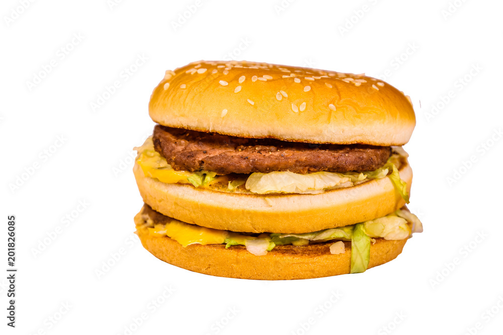 Fresh hamburger isolated on the white background Fresh hamburger isolated on the white background