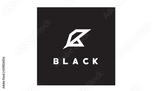 Initial Letter B Black Bold and Sharp logo design inspiration