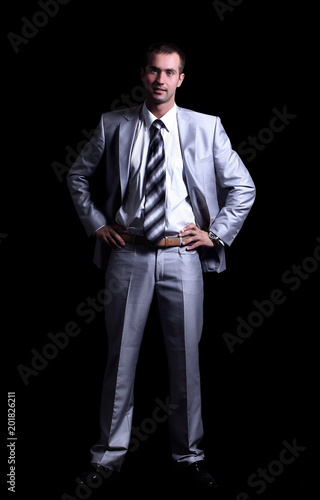 Full body portrait of young business man