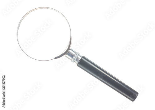 Magnifier isolated on white horizontal view