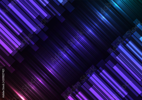 dark rainbow speed bar overlap in dark background, stripe layer backdrop, technology template, vector illustration