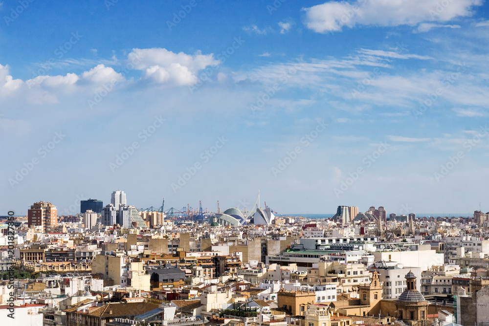 Valencia, Spain - panorama of the city urban landscape