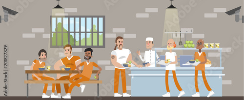 Male prison interior.