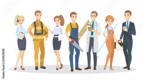Professions men and women.
