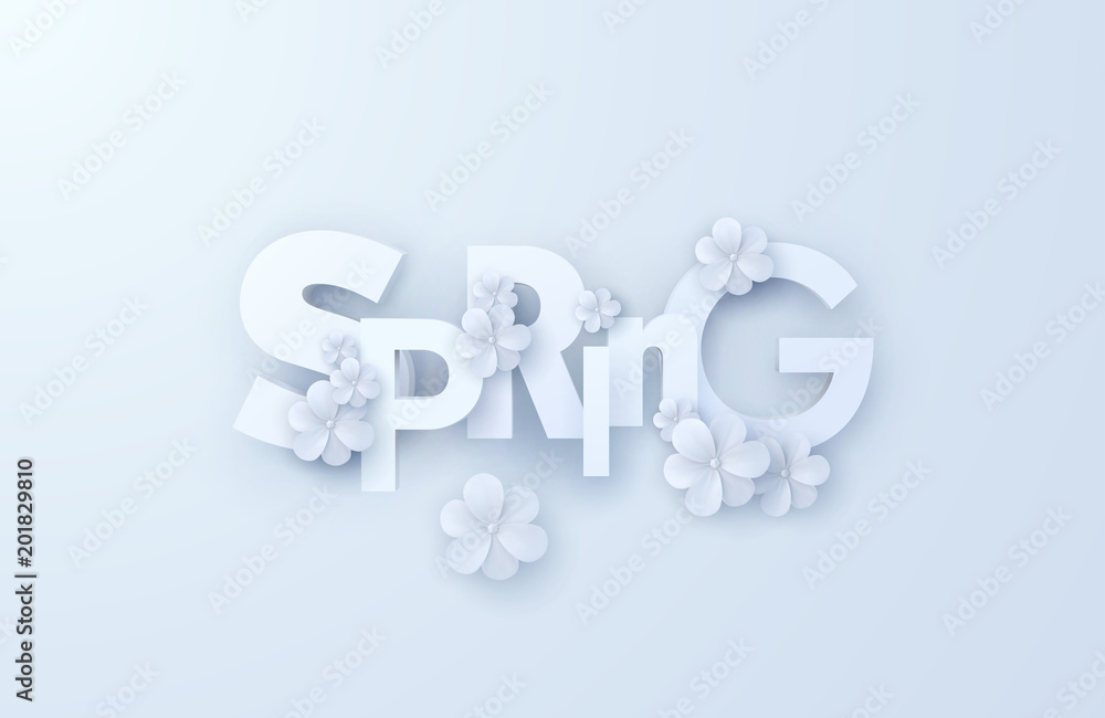 Spring. Vector realistic 3d illustration. Spring. Vector realistic 3d illustration.