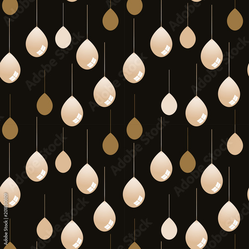 glassy gold and ivory raindrops on a night background