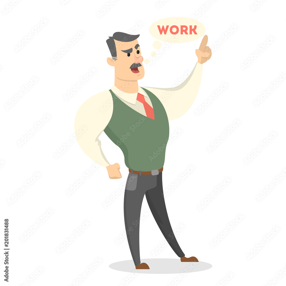 Angry boss shouting.