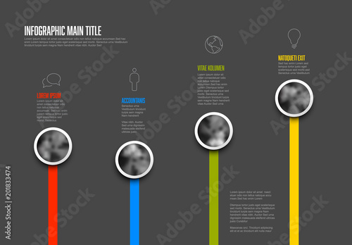 Abstract Infographic Template with four topics