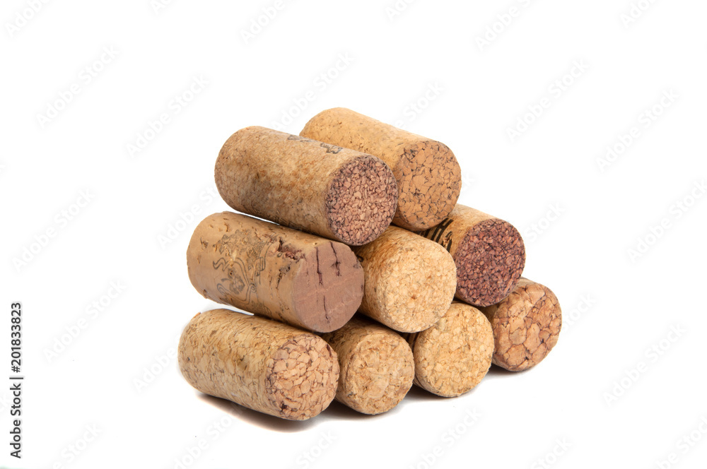 Wine corks isolated on the white
