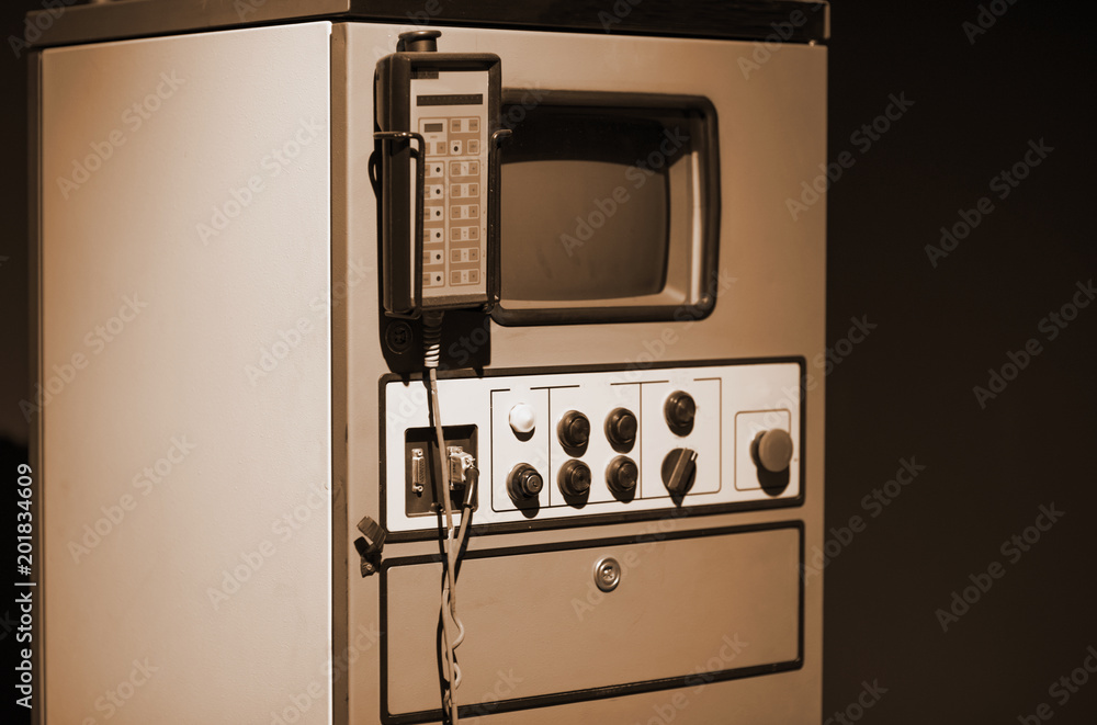 Fototapeta premium Control panel of a vintage research device