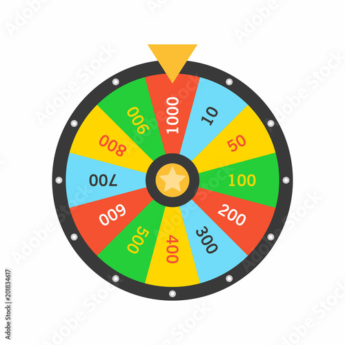 Colorful Wheel Of Fortune lottery luck isolated on white background