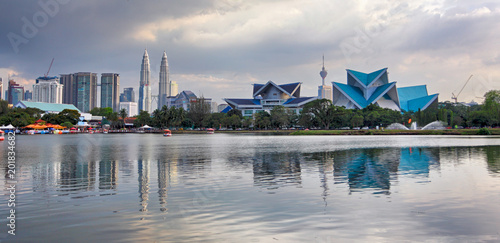 Photography Kuala Lumpur, Malaysia skyline at Titiwangsa Park.