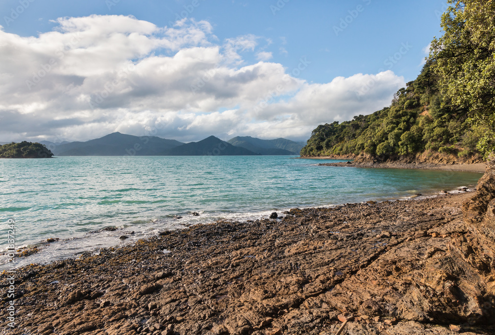 Queen Charlotte Sound in Marlborough Sounds, South Island, New Zealand