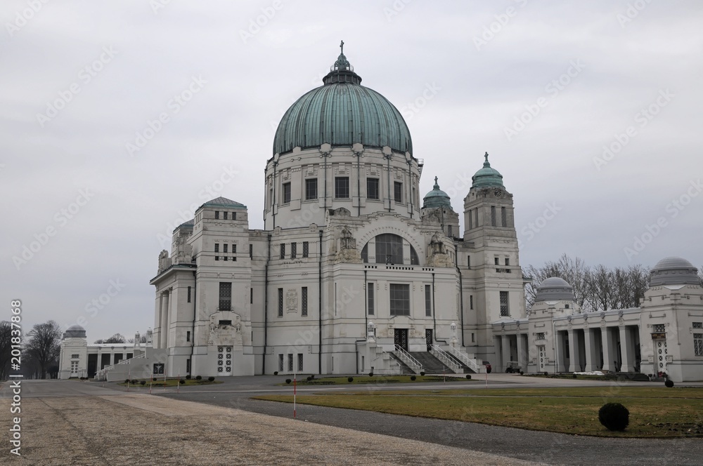 Wiener Zentralfriedhof, Karl-Borromäus Kirche von Max Hegele, Präsidentengruft, Wien, Österreich, Europa