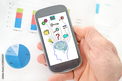 Business intelligence concept on a smartphone