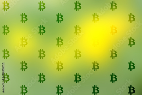 bitcoin cryptocurrency green and yellow background