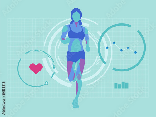 Running data analysis graphic interface concept