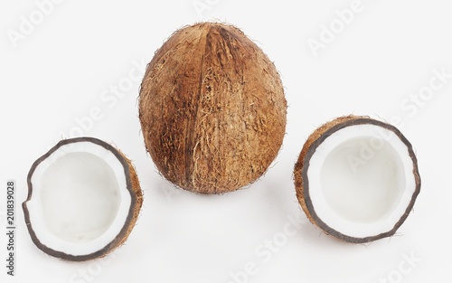 Realistic 3d Render of Coconut