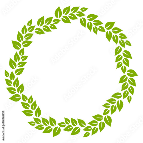 Green and white leaves circ...