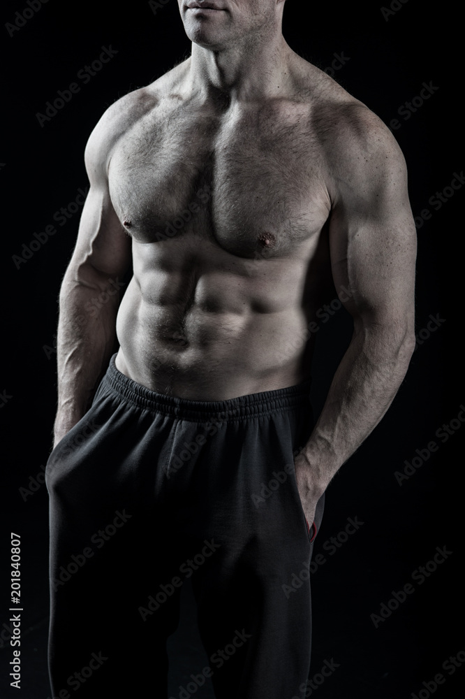 Fit torso with six pack and ab muscles. Fit belly and athletic chest, vintage Fit torso with six pack and ab muscles. Fit belly and athletic chest, vintage