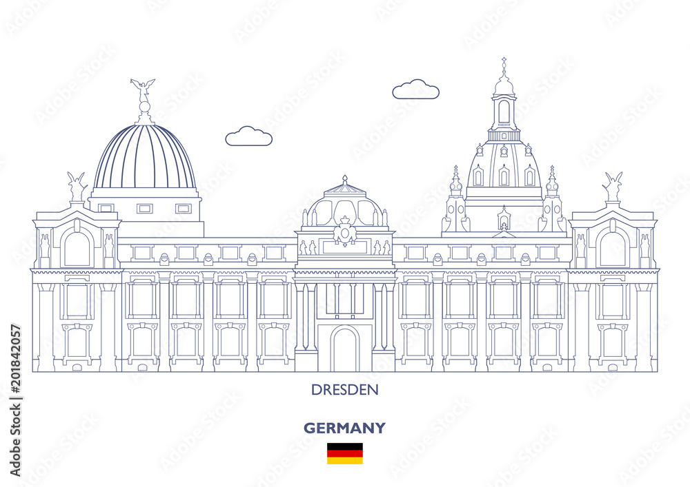 Dresden City Skyline,  Germany