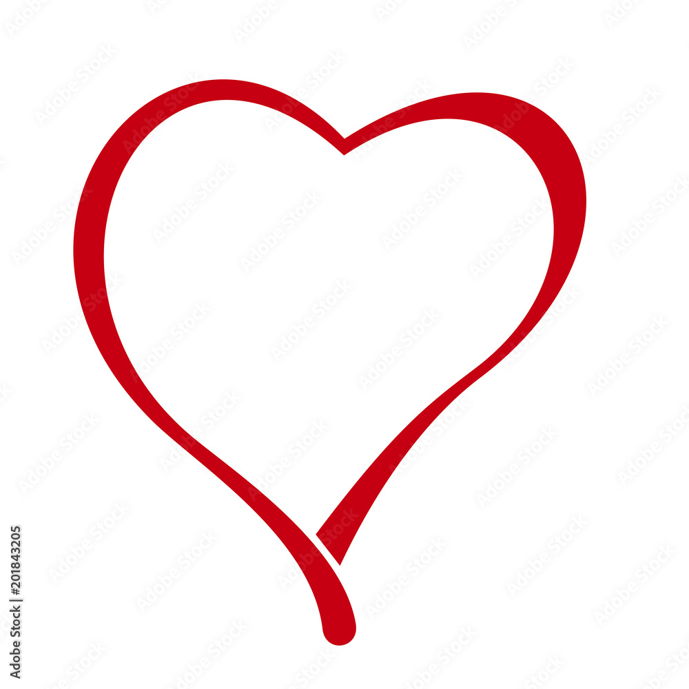 Heart. Beauty logo, icon, red. Abstract concept. Vector illustration on white background. Heart. Beauty logo, icon, red. Abstract concept. Vector illustration on white background.
