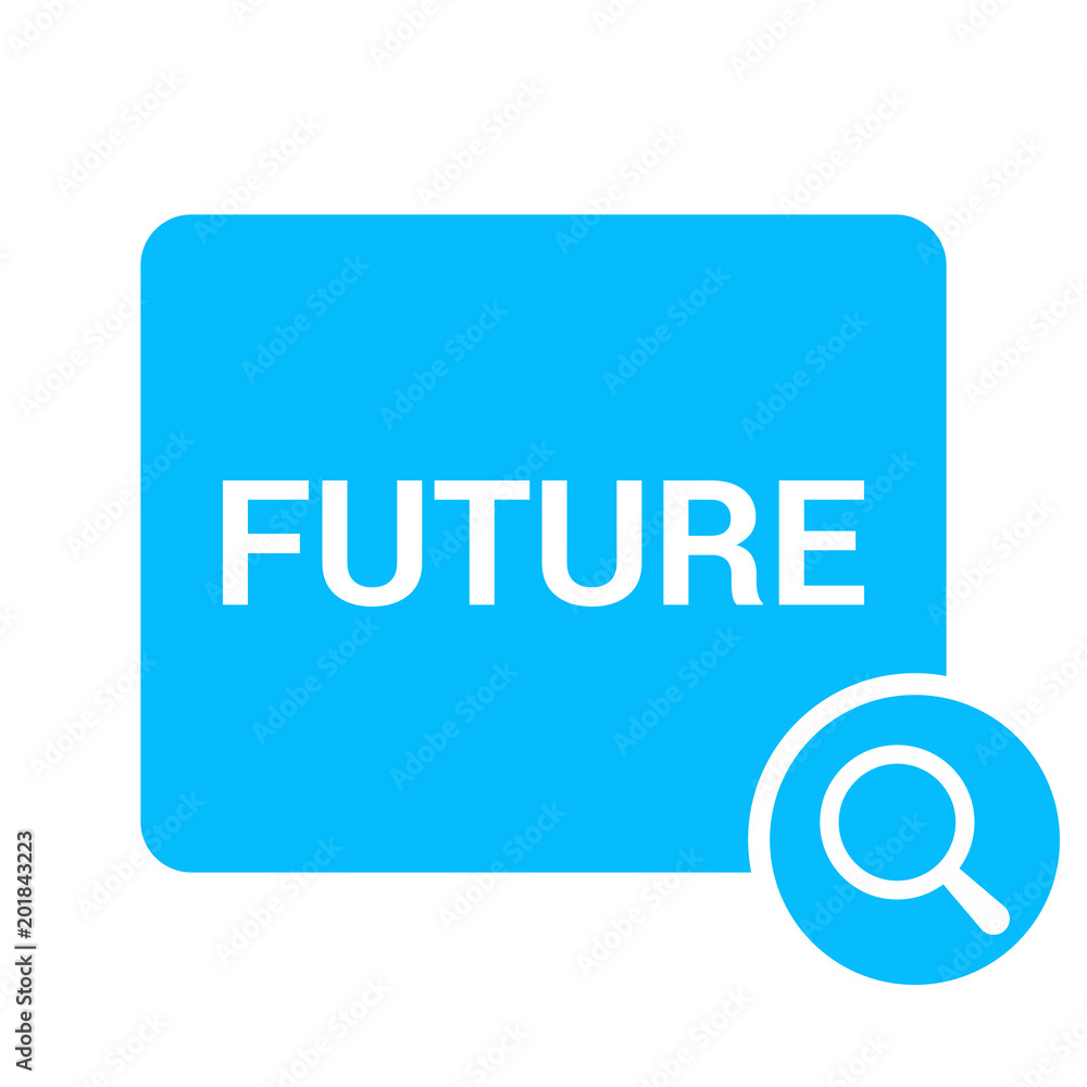 Time Concept: Magnifying Optical Glass With Words Future Time Concept: Magnifying Optical Glass With Words Future