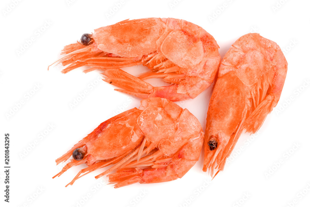 Red cooked prawn or shrimp isolated on white background Red cooked prawn or shrimp isolated on white background