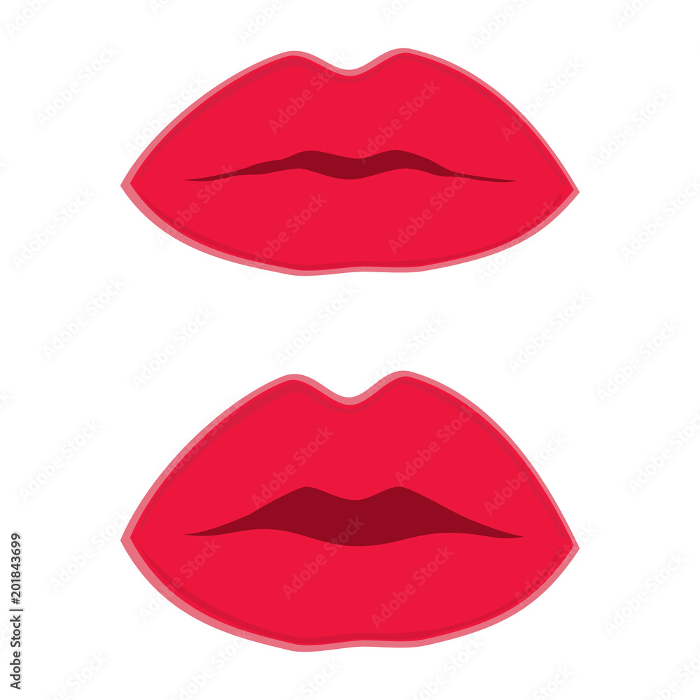 Lips. Set of icons, beauty logo. Abstract concept. Vector illustration on white background. Lips. Set of icons, beauty logo. Abstract concept. Vector illustration on white background.