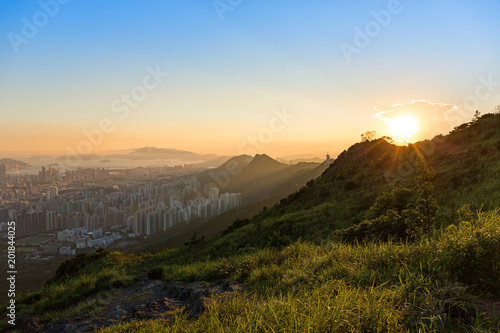 Hong Kong beautiful sunset peak