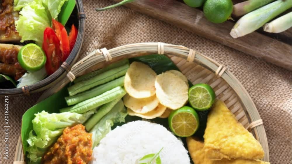 Southeast Asian food nasi ayam penyet Southeast Asian food nasi ayam penyet