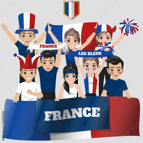 Set of Soccer / Football Supporter / Fans of France National Team